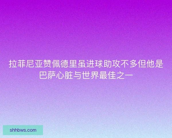 拉菲尼亚赞佩德里虽进球助攻不多但他是巴萨心脏与世界最佳之一
