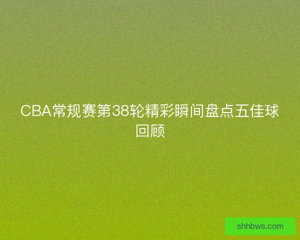 CBA常规赛第38轮精彩瞬间盘点五佳球回顾